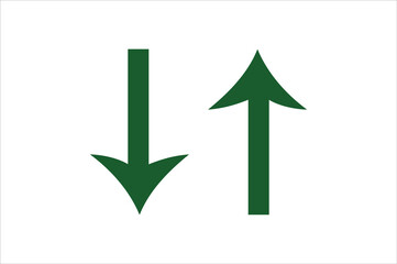 green arrows pointing at upward drection and downward direction