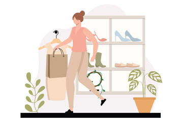 Fashion Style Flat Illustration Design