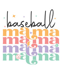 BAseball mama love svg retro groovy, mom SVG, Boy mama SVG, Mom Life svg, Blessed Mama svg