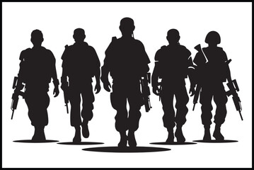 Obraz premium Veterans Army Soldier Silhouette Clip art Vector, Soldier Silhouette Images, Military Silhouette Images