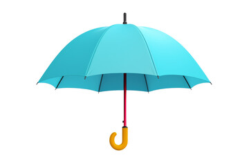 Blue Umbrella With Red and Yellow Handles. On a White or Clear Surface PNG Transparent Background..