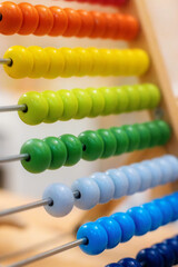 Close-up colorful school abacus