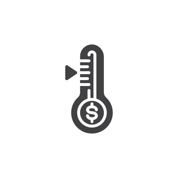 Fundraising thermometer vector icon