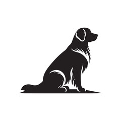 Golden Retriever Silhouette: Graceful Canine Profile in Vector Illustration- Golden Retriever black vector stock.