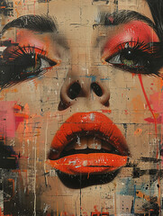 Graffiti tags blend with high art, questioning the boundaries of pop culture and fine art.