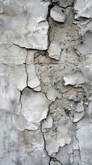 Close-up of a cracked wall with peeling paint