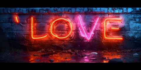 Isolated in white background,love lettering, red pink neon, glowing single line art, light drawing, handwritten