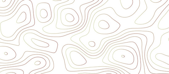 Topographic map background geographic line map with elevation assignments. geographic contour map paper texture. terrain path isolated on a green background retro topographic map. vector illustration.