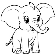 a baby elephant coloring page with the head of an elephant