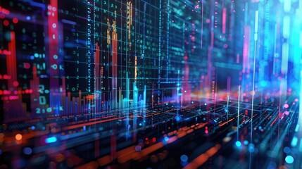 Fototapeta premium Abstract visualization of investment market liquidity and depth