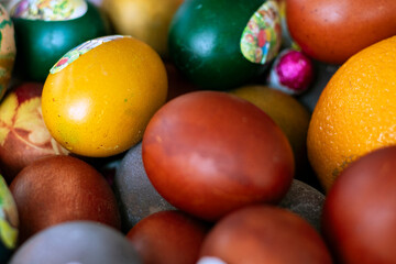 easter eggs in a basket