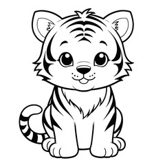 an adorable tiger cub with big eyes