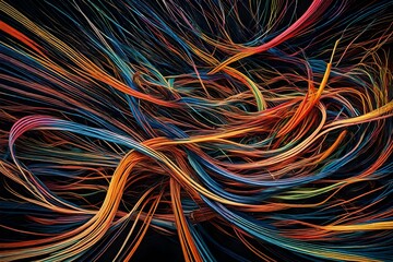 Abstract background with colorful curvy lines, Generated using AI