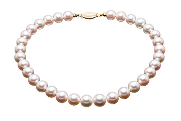 Obraz premium Elegant Pearl Necklace on White Background. On a White or Clear Surface PNG Transparent Background..