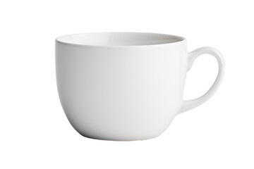 White Coffee Cup on White Background. On a White or Clear Surface PNG Transparent Background.. - obrazy, fototapety, plakaty