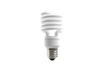 White Light Bulb on White Background. On a White or Clear Surface PNG Transparent Background..