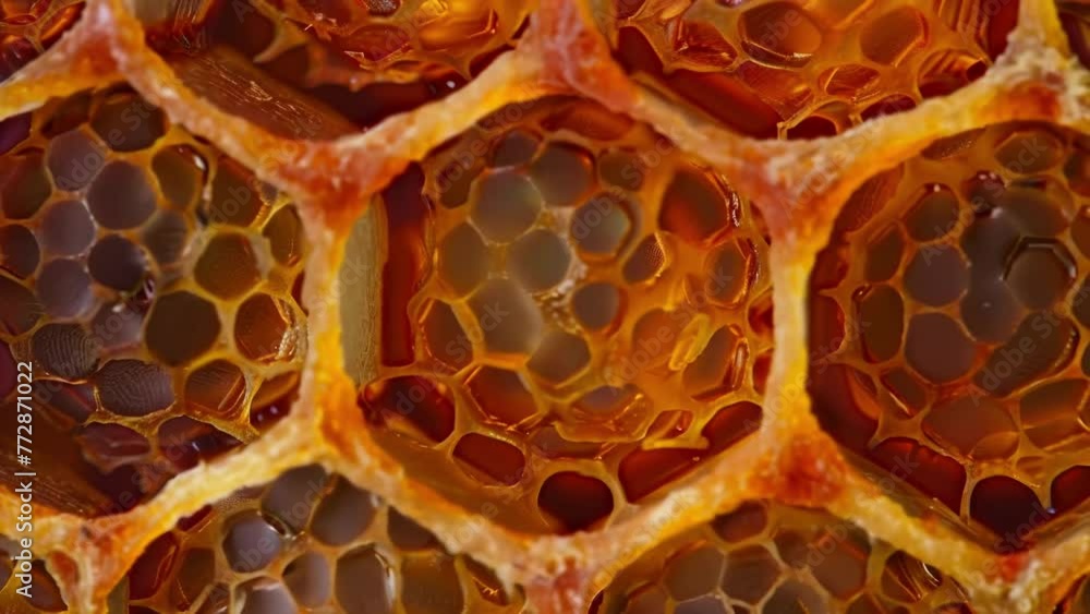 Poster a of densely packed cells in a honeybees compound eye with distinct hexagonal shapes that form the s