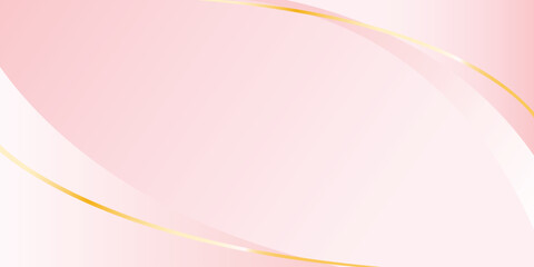 Minimal light pink abstract background. Abstract light pink curve gradient background with gold layers. Vector illustration