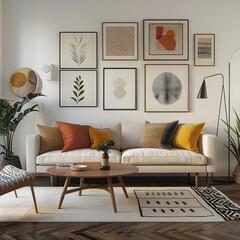 Modern Living Room with Mid-century Touches and Artistic Flair