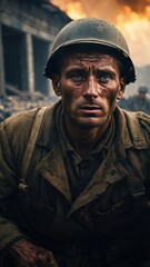 Obraz premium a hyper realistic color epic cinematography of World War