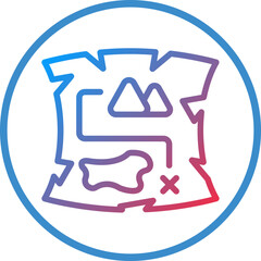 Vector Design Pirate Map Icon Style