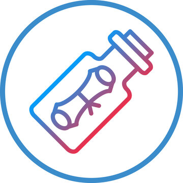 Vector Design Message in a Bottle Icon Style