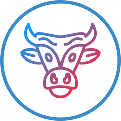 Vector Design Bull Skull Icon Style