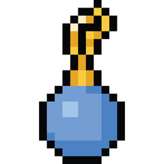 Pixel art blue bauble cartoon icon