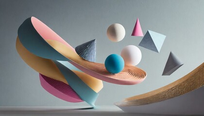 Fluid Floating Shapes: Abstract Artistic Expression