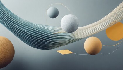 Floating Elements in Abstract Artwork