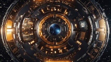 Fototapeta premium Moon colony. Base on Moon. Life on Moon. science reached on other planet. in the sky, science fiction, space portal, Crypto, block chain, satellite, block chain, Rocket science, Generative AI, 