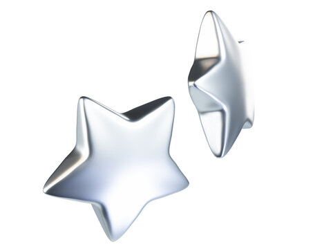 3d rendering front view cartoon style gold star medal good use for rating design theme