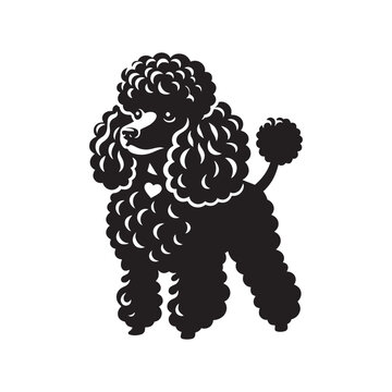 recommend clip art: Poodle Silhouette: Elegant Canine Profile in Minimalist Design for Creative Projects- Poodle black vector stock