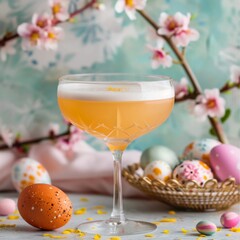easter eggs and flowers