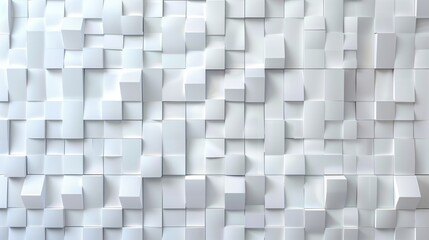 Abstract White Geometric 3D Wall Backdrop