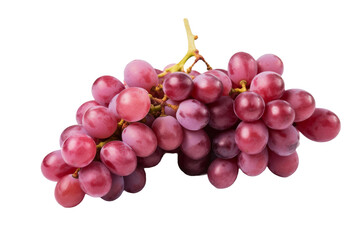 Fototapeta premium Bunch of Red Grapes on White Background. On a White or Clear Surface PNG Transparent Background..