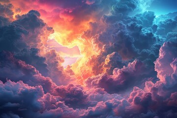 Vibrant Chromatic Cloud Formations - obrazy, fototapety, plakaty