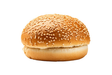 Sesame Seed Bun on White Background. On a White or Clear Surface PNG Transparent Background..