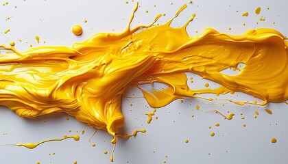 Yellow Paint Splashes on a White Surface A Catchy and Creative Title for a Monthly Event Generative AI