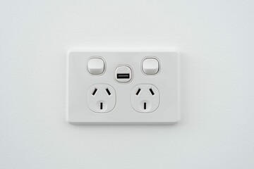 Socket With Usb Interface Switch White Wall