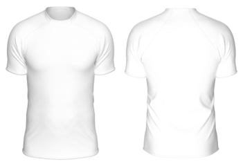 Mockup Template Jersey Football T-Shirt Soccer Front and Back View on transparent background cutout in 3D Rendering.