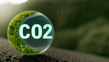 カーボンニュートラル　脱炭素　二酸化炭素　CO2　温室効果ガス　排出ゼロ　吸収　除去　差し引きゼロ　2050年　メタン　フロンガス　一酸化二窒素　N2O　森林　植物　環境破壊　オゾン層　地球環境 - obrazy, fototapety, plakaty