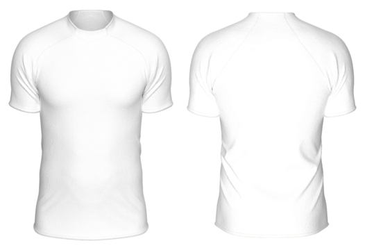 Mockup Template Jersey Football T-Shirt Soccer Front and Back View on transparent background cutout in 3D Rendering.