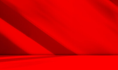 Red Background Wall Dark Table Studio Room Empty Bar Podium Shadow Abstract Floor Cement Mockup...