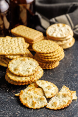 Pile of Crackers on Kitchen Counter