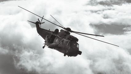Bundeswehr helicopter in the sky