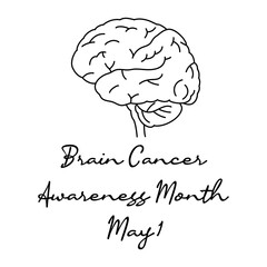 line art of Brain Cancer Awareness Month good for Brain Cancer Awareness Month celebrate. line art. illustration.