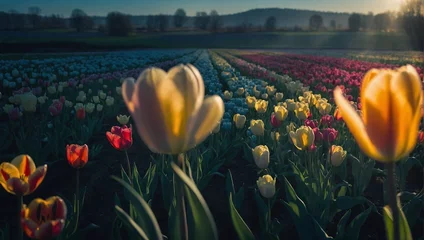 Meubelstickers field of tulips © Sohaib