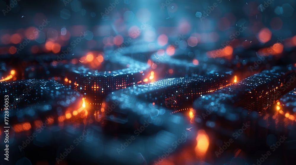 Poster a futuristic abstract background with an electronic maze backdrop, created using digital technology