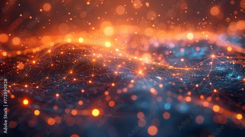Aufkleber Background of digital technology with abstract lighting effect...